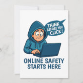 Think Before You Click - Online Safety Awareness Kaart (Voorkant)