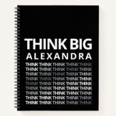 Think Big Typography Mindset Journal Black White  (Devant)