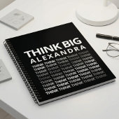 Think Big Typography Mindset Journal Black White