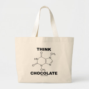 Think Chocolate (Theobromine-molecuulchemie) Grote Tote Bag