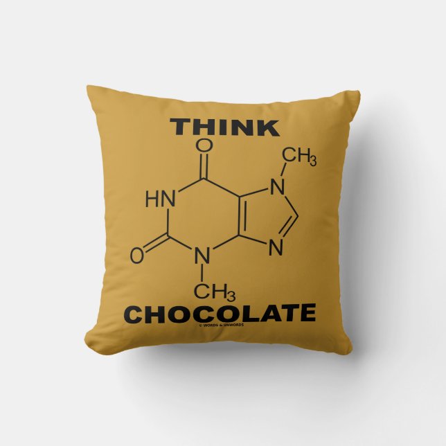 Think Chocolate (Theobromine-molecuulchemie) Kussen (Voorkant)