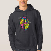 Think • Feel • Decide – Abstract Brain & Heart Hoodie (Voorkant)
