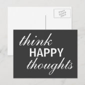 Think Happy Thoughts - carte postale inspirante (Devant / Derrière)