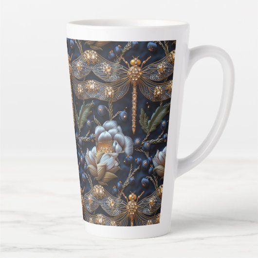 Think Inn Dragonfly Faux Borduurwerk Latte Mok (Rechts)