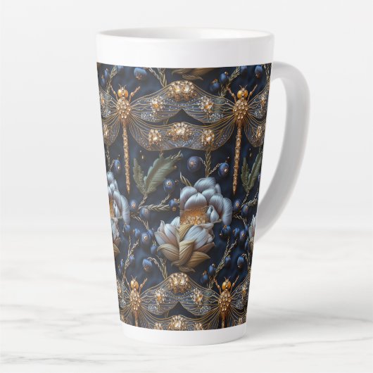 Think Inn Dragonfly Faux Broderie Latte Mug (Angle droit)