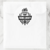 Think Liberty - Logo Torch - Sticker blanc (Sac)