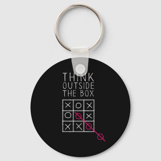 Think Outside The Box _ Tic Tac Toe _ Funny Sy Ner Sleutelhanger (Voorkant)
