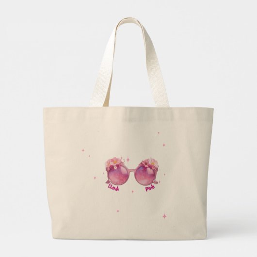 Think Pink Grote Tote Bag (Achterkant)