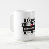 Think+Pray+Act Koffiemok (Voorkant links)