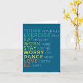 Think Sitive Affirmation Insrational Motivational  Kaart (Gele Bloem)