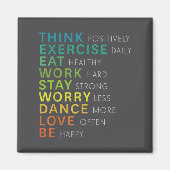 Think Sitive Affirmation Insrational Motivational  Magneet (Voorkant)