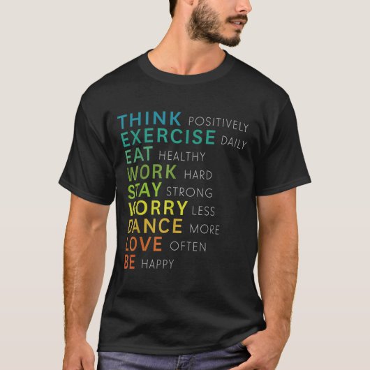 Think Sitive Affirmation Insrational Motivational  T-shirt (Voorkant)