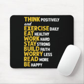 Think Sitively Exercise Daily Gym Workout Motivati Muismat (Met muis)