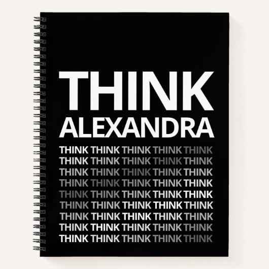 Think Typography Mindset Journal Black White  (Devant)