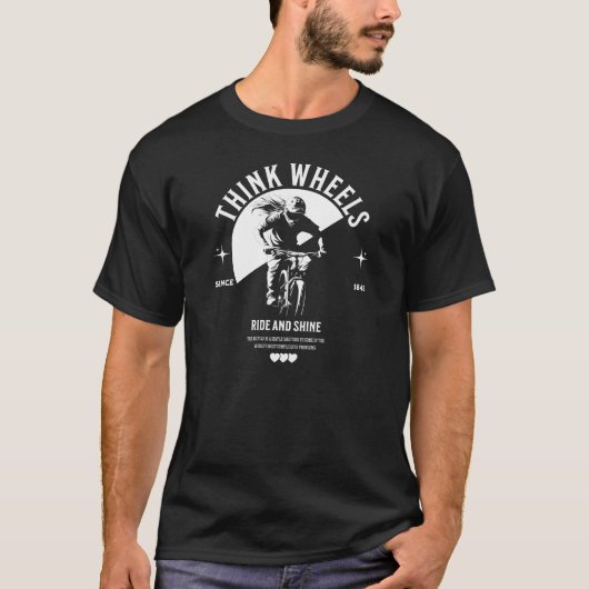 Think Wheels - Ride and Shine wit T-shirt (Voorkant)