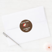 Thinking About Chocolate Funny Saying Dark Ronde Sticker (Envelop)