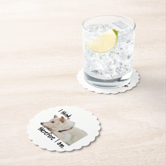 Thinking dog coaster by koroku kartonnen onderzetters (Insitu)