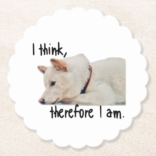 Thinking dog coaster by koroku kartonnen onderzetters (Voorkant)