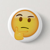 Thinking Face Emoji Ronde Button 5,7 Cm (Voorkant)