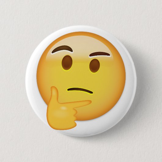 Thinking Face Emoji Ronde Button 5,7 Cm (Voorkant)