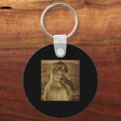Thinking Monkey Meme Vintage Retro  Sleutelhanger (Voorkant)