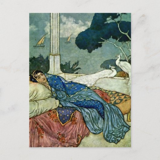 "Thinking of Lady Yang" van Edmund Dulac Briefkaart (Voorkant)