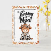 Thinking of Moo Highland Cow Kaart (Gele Bloem)