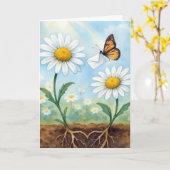 Thinking of You Butterfly Delivering Mail Kaart (Gele Bloem)