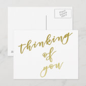 Thinking of You | Carte postale en écriture Faux O (Devant / Derrière)