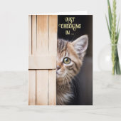 Thinking of You Cute Cute Shy Kitty Fun Kaart (Voorkant)