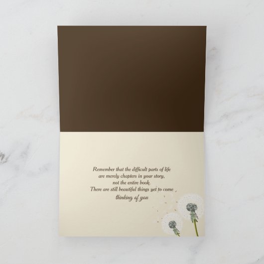 Thinking of You Dandelion Seedling On a Bible Kaart (Binnen)