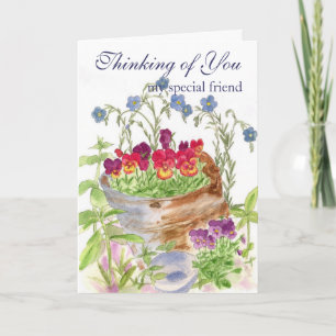 Thinking of You Friend Flower Bouquet Card Kaart