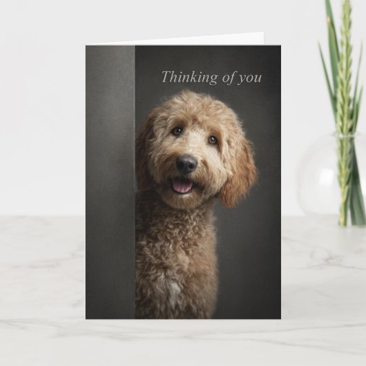 Thinking of You Goldendoodle Kaart (Voorkant)