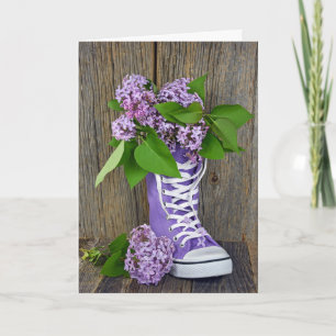 Thinking of You lilac bouquet Kaart