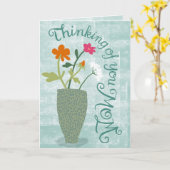 Thinking of You Mom – Bright Floral Abstract Kaart (Gele Bloem)