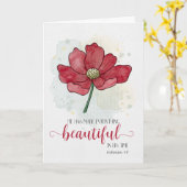 Thinking of You Scripture Waterverf Flower Kaart (Gele Bloem)