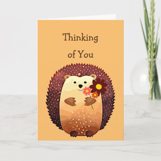 Thinking of You Sending a Hedgehog Hug Hedgehug Kaart (Voorkant)