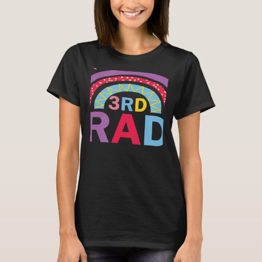 Third 3rd Grade Rainbow Back to School Teacher Tea T-shirt (Voorkant)