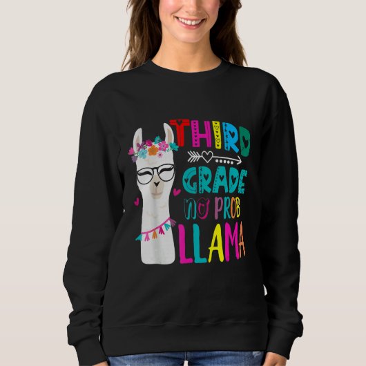 Third 3rd Grade Teacher Back To School No Prob Lla Trui (Voorkant)