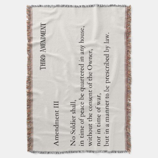Third Amendment Constitution Protest Deken (Voorkant Verticaal)
