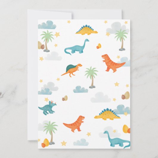 Third Birthday Party Dinosaurs invitation (Dos)