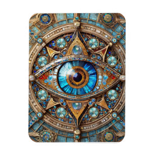 Third Eye - Turquoise Blauwe Gouden Mandala Magneet