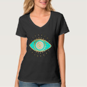 Third Eye Turquoise en Gold Glitter Look T-shirt (Voorkant)