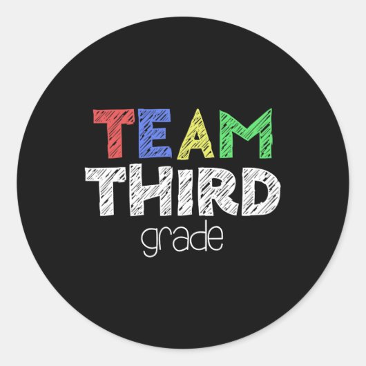 Third Grade Back To School Ronde Sticker (Voorkant)