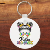 Third Grade Ck To School - Hello 3rd Grade Messy B Sleutelhanger (Voorkant)