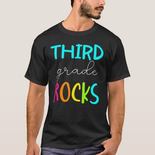 Third Grade Rocks Team 3rd Grade Teacher 2 T-shirt (Voorkant)
