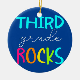 Third Grade Rocks Team 3rd Grade Teacher Keramisch Ornament