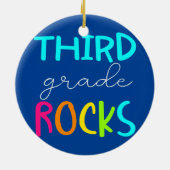 Third Grade Rocks Team 3rd Grade Teacher Keramisch Ornament (Achterkant)