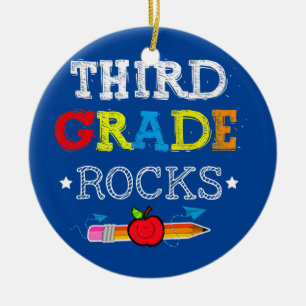 Third Grade Rocks Team 3rd Grade Teacher Keramisch Ornament
