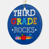 Third Grade Rocks Team 3rd Grade Teacher Keramisch Ornament (Links)